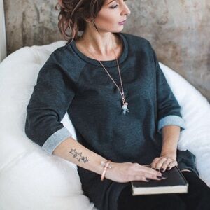 Gray Long Sleeve Dress